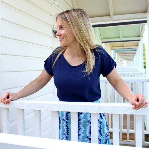 LJ163 - Ladies Roll Sleeve Tee - Twilight