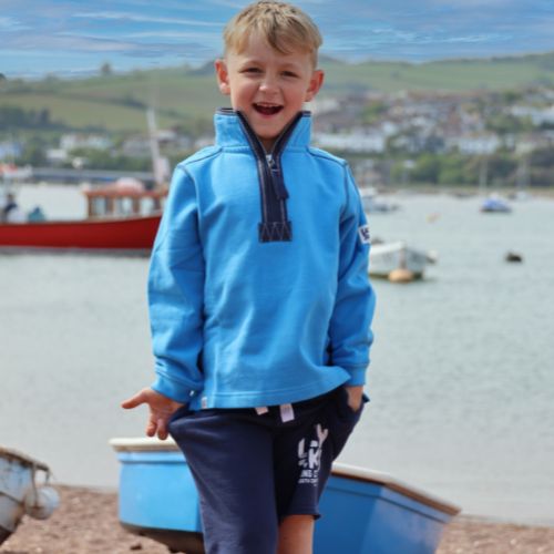 LJ40C - Boy's 1/4 Zip Sweatshirt - Blue Lagoon