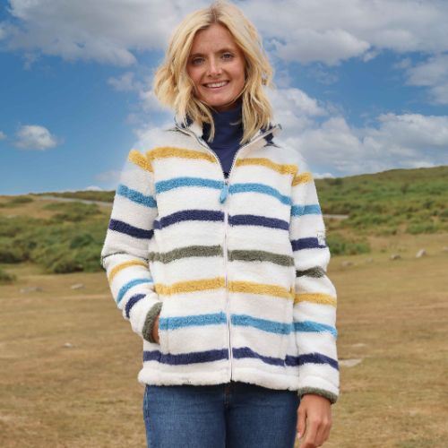 LJ157S - Striped Full Zip Snug - Khaki