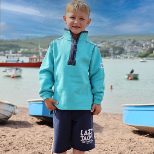 LJ40C - Boy's 1/4 Zip Sweatshirt - Aquarius