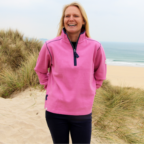 LJ3 - Ladies' 1/4 Zip Sweatshirt - Candyfloss