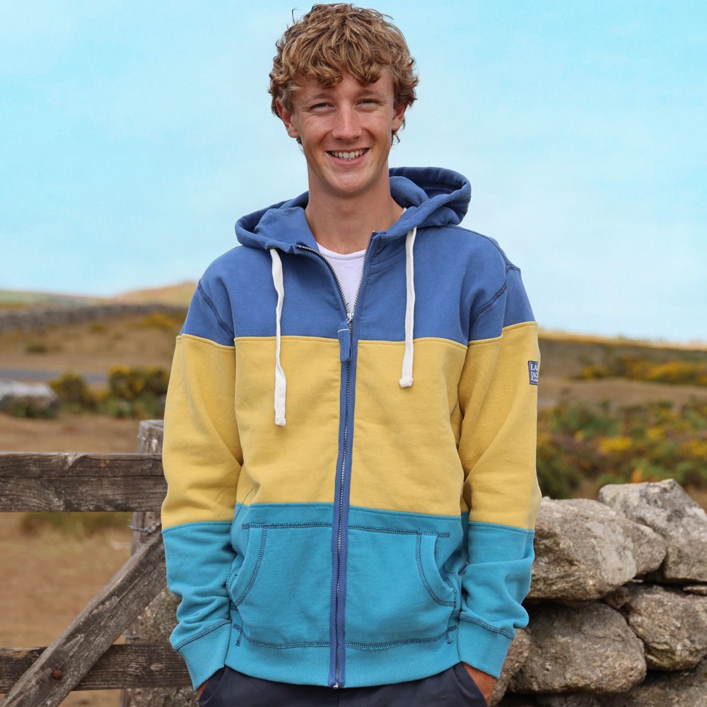 LJ721 - Men's Full Zip Panelled Hoody - Heather