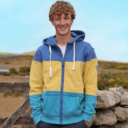 LJ721 - Men's Full Zip Panelled Hoody - Heather