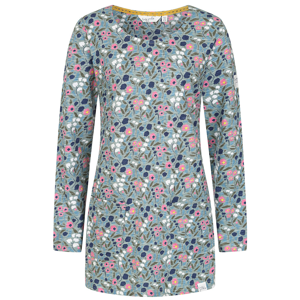 LJ108 - Ladies' Printed Tunic With Pockets - Pansy