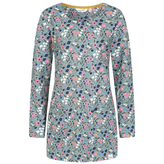 LJ108 - Ladies' Printed Tunic With Pockets - Pansy