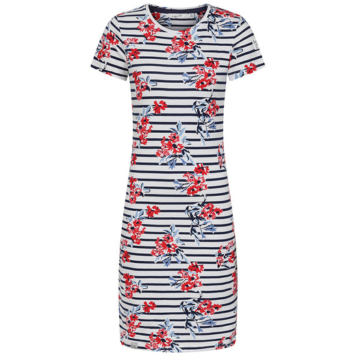 LJ115P - Ladies' Printed T-Shirt Dress - Meadow Red