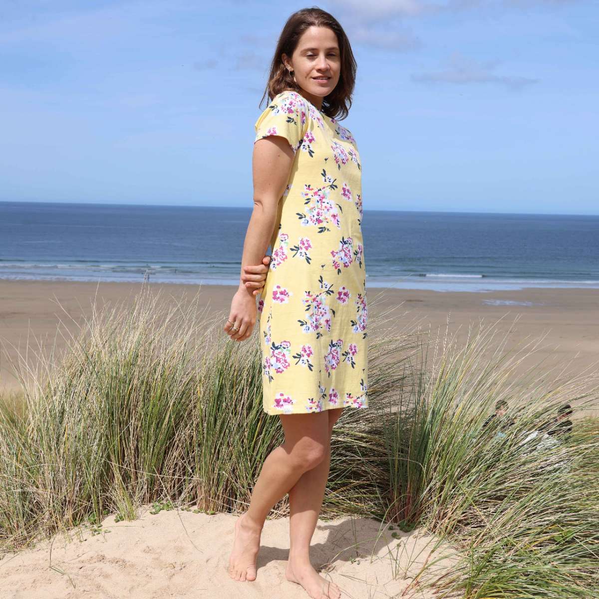 LJ115P - Patterned T-Shirt Dress - Wildflower