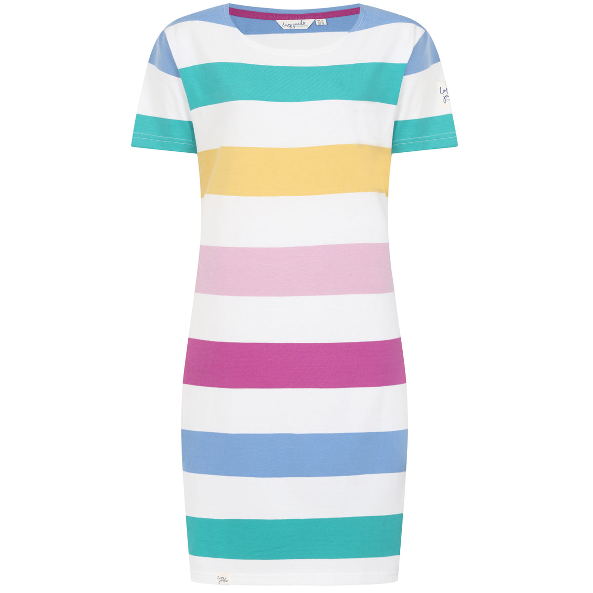 LJ115 - Ladies Stripe Breton T-Shirt Dress - Colourful