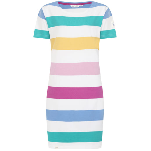 LJ115 - Ladies Stripe Breton T-Shirt Dress - Colourful