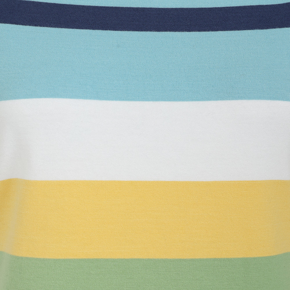 LJ115 - Striped T-Shirt Dress - Greens