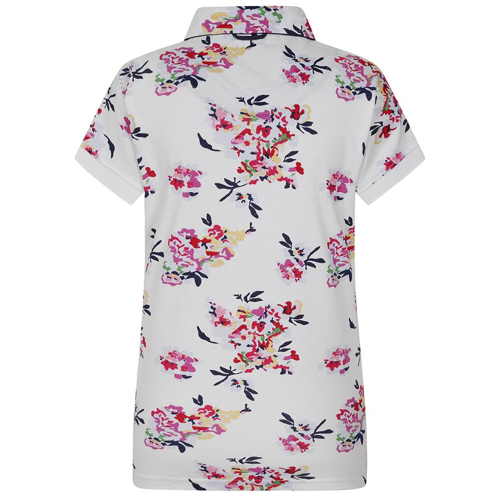 LJ12P - Printed Polo Top - Wildflower White