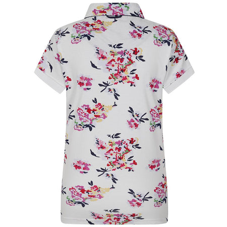 LJ12P - Printed Polo Top - Wildflower White