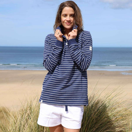 LJ14 - Ladies Button Neck Sweatshirt - Twilight