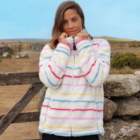LJ157S - Striped Full Zip Snug - Winter Brights