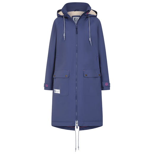 LJ159 - Ladies Long Snug Lined Coat - Twilight