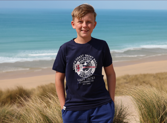 LJ15C - Boy's Printed Tee - Marine Yacht Racing Design