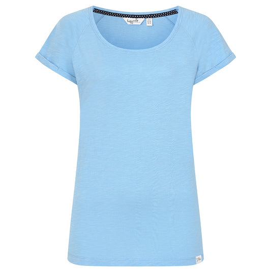 LJ163 - Ladies Roll Sleeve Tee - Sky