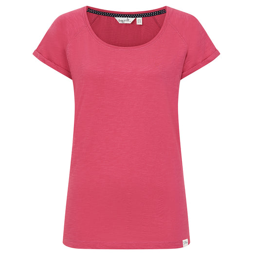 LJ163 - Ladies Roll Sleeve Tee - Cherry