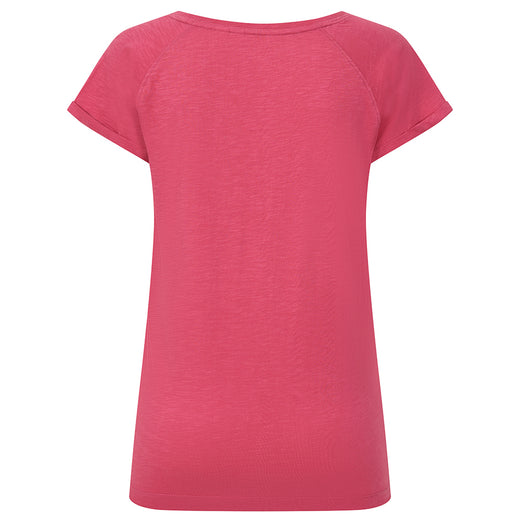 LJ163 - Ladies Roll Sleeve Tee - Cherry
