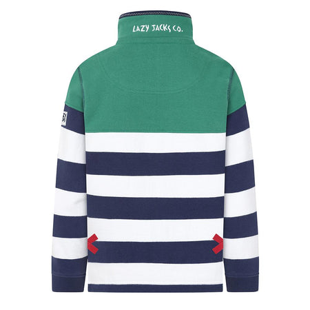 LJ18C - Boys Striped 1/4 Zip Sweatshirt - Fern