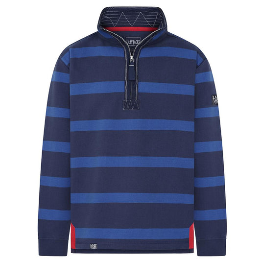 LJ18 - Striped 1/4 Zip Sweatshirt - Royal