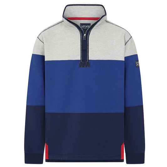 LJ18 - Striped 1/4 Zip Sweatshirt - Tri Coloured