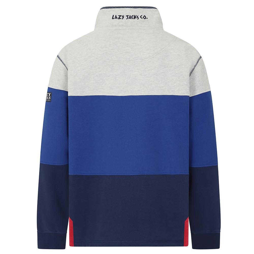 LJ18 - Striped 1/4 Zip Sweatshirt - Tri Coloured