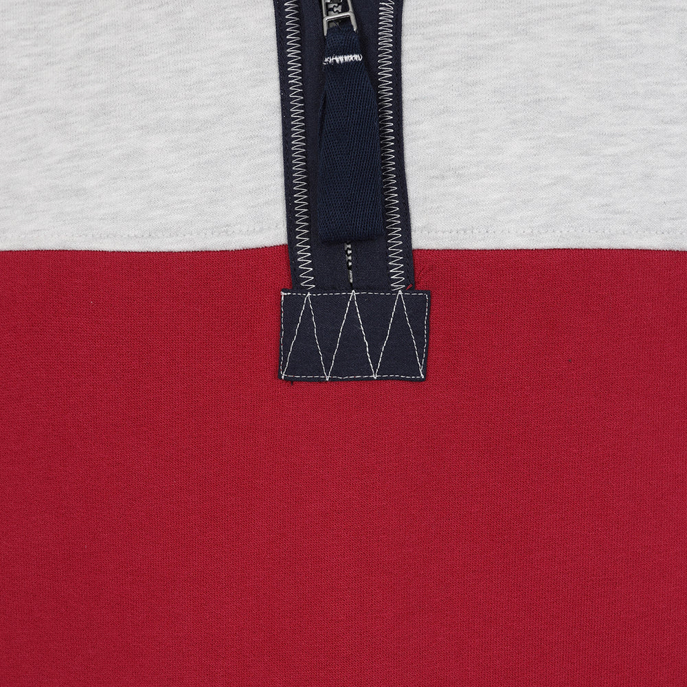 LJ19 - Men's Colour Block Sweatshirt - Rouge