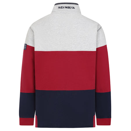 LJ19 - Men's Colour Block Sweatshirt - Rouge