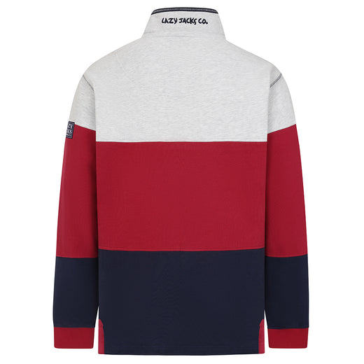 LJ19 - Men's Colour Block Sweatshirt - Rouge