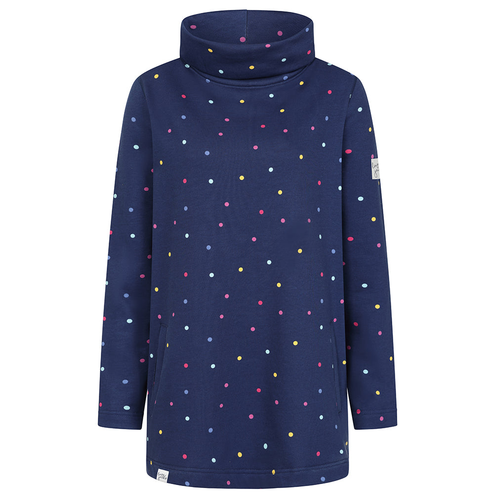 LJ20 Polka Dot - Roll Neck Sweatshirt - Multicoloured Spot