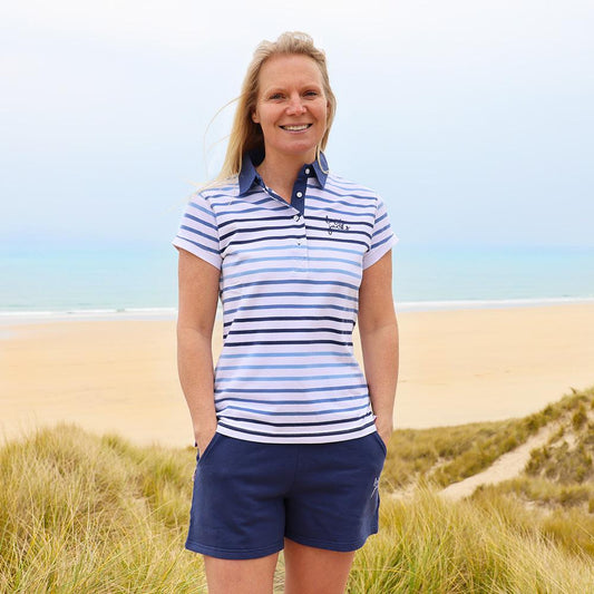 LJ22  - Ladies Polo Top - Stripe