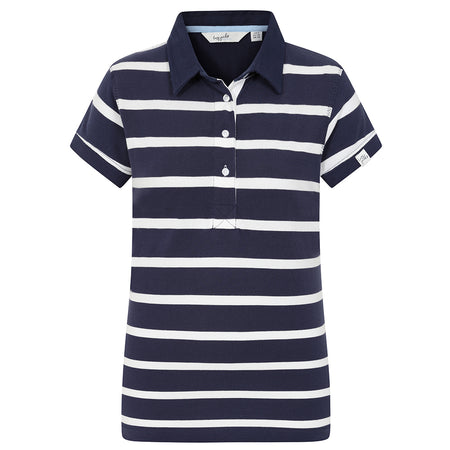 LJ22 - Ladies Striped Polo Shirt - Twilight