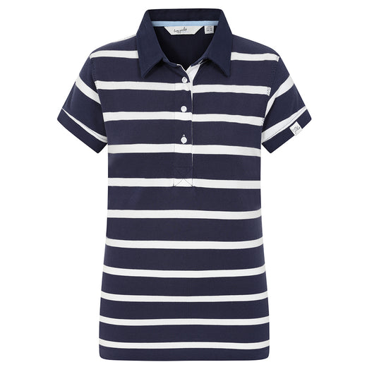 LJ22 - Ladies Striped Polo Shirt - Twilight