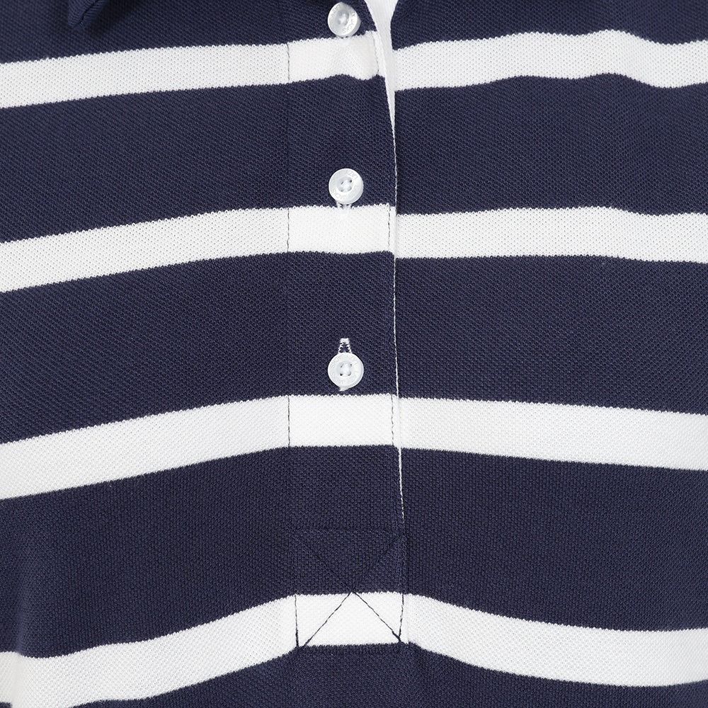 LJ22 - Ladies Striped Polo Shirt - Twilight