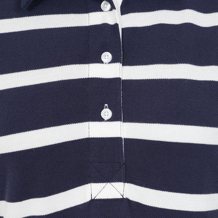 LJ22 - Ladies Striped Polo Shirt - Twilight