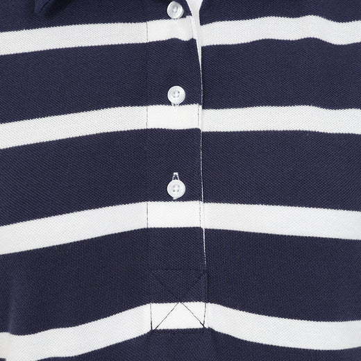 LJ22 - Ladies Striped Polo Shirt - Twilight