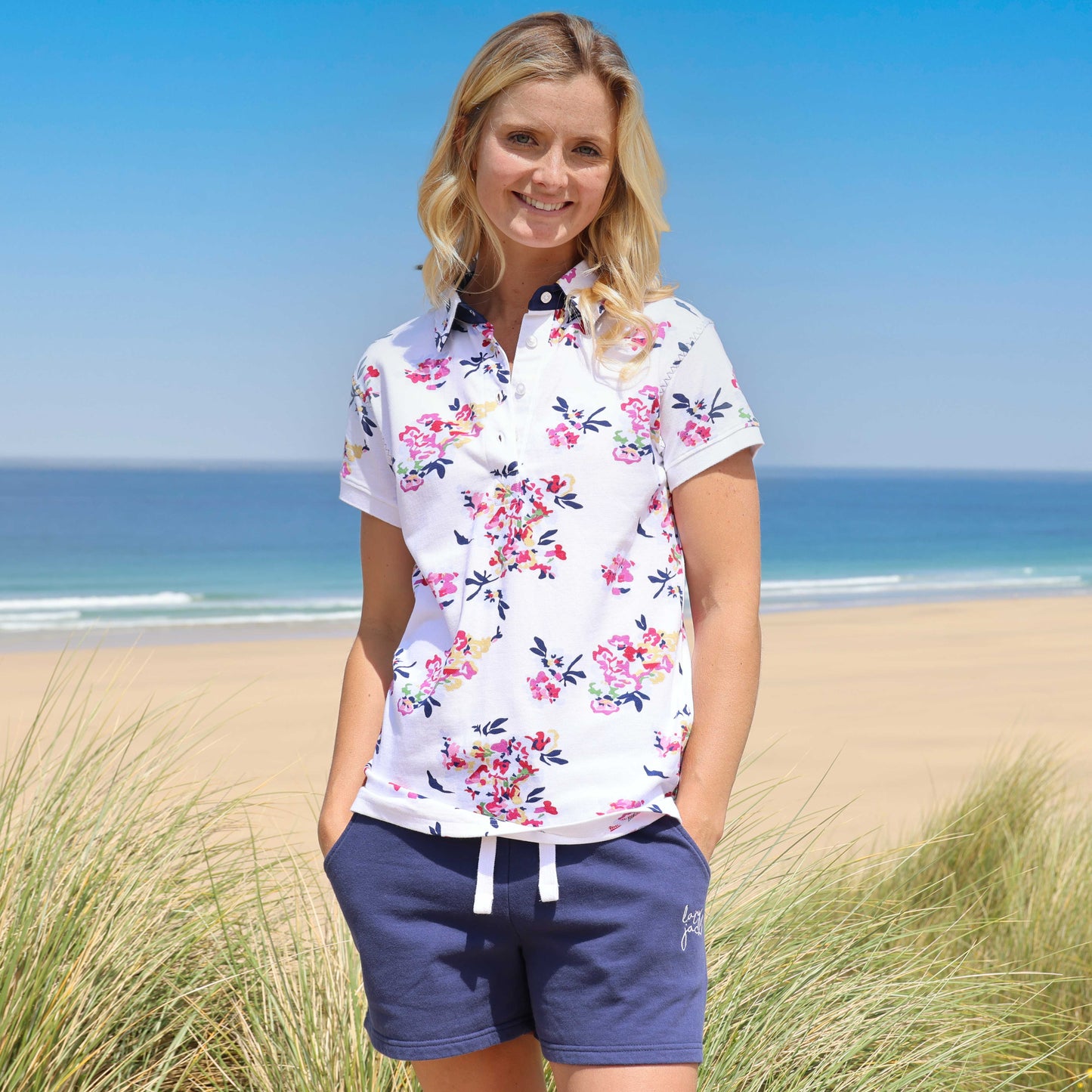 LJ12P - Ladies Polo Shirt - Wildflower White