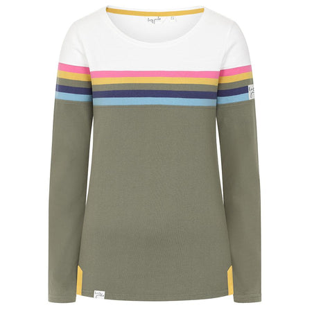 LJ97M - Multi Striped Breton Top - Khaki