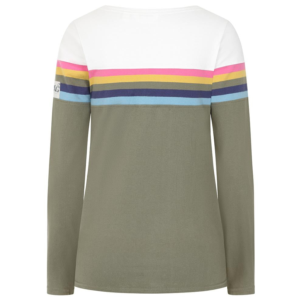 LJ97M - Multi Striped Breton Top - Khaki