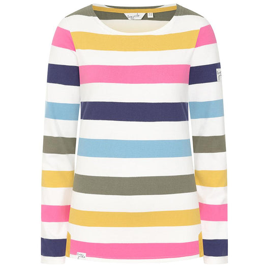 LJ97M - Multi Striped Breton Top - Chalk