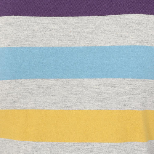 LJ97M - Multi Striped Breton Top - Grey Marle