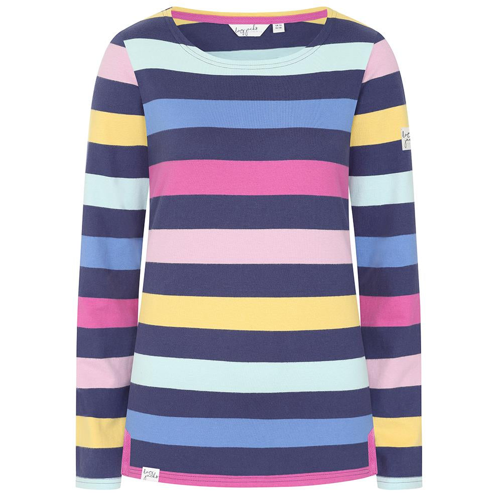 LJ97M - Multi Striped Breton Top - Twilight Multi