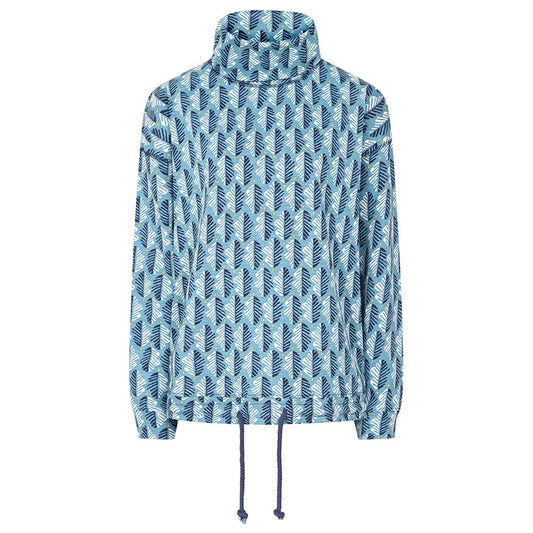 LJ63P - Ladies' Patterned Roll Neck Sweatshirt - Oak Blue