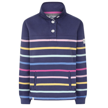 LJ6 - Striped Button Neck Sweatshirt - Twilight