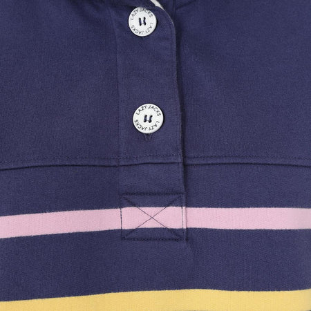 LJ6 - Striped Button Neck Sweatshirt - Twilight