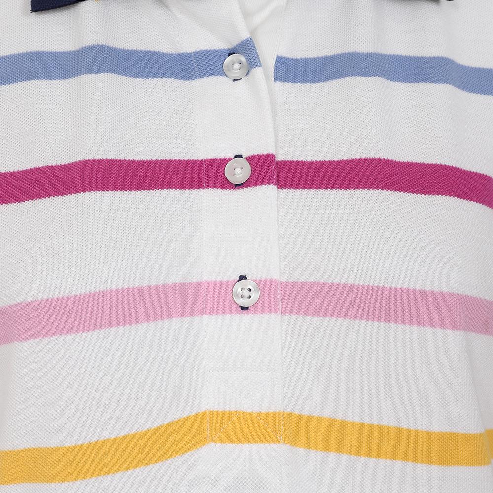 LJ22 - Ladies Striped Polo Top - Pastel