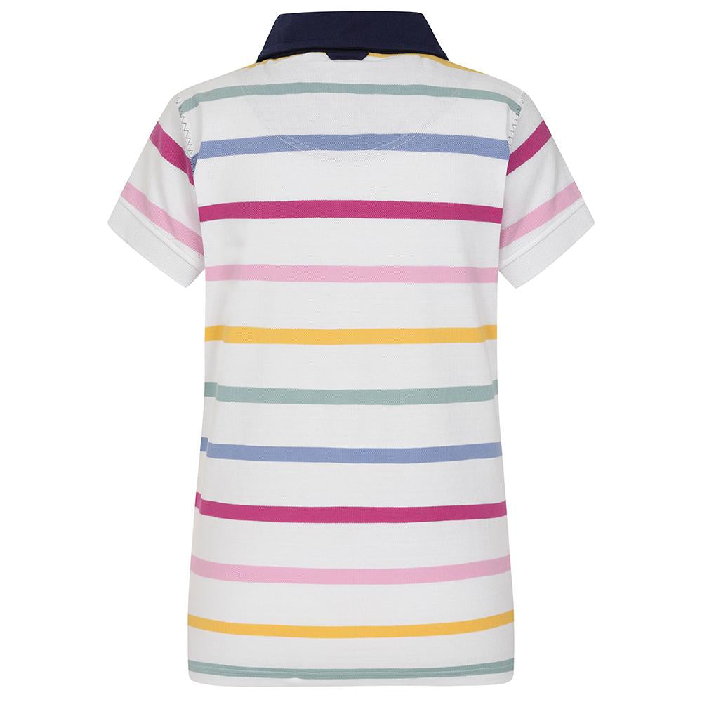 LJ22 - Ladies Striped Polo Top - Pastel