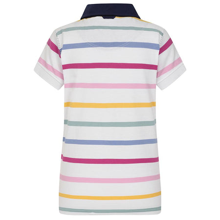 LJ22 - Ladies Striped Polo Top - Pastel