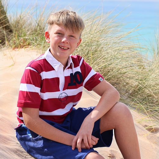 LJ27C - Short Sleeve Rugby Shirt - Crimson